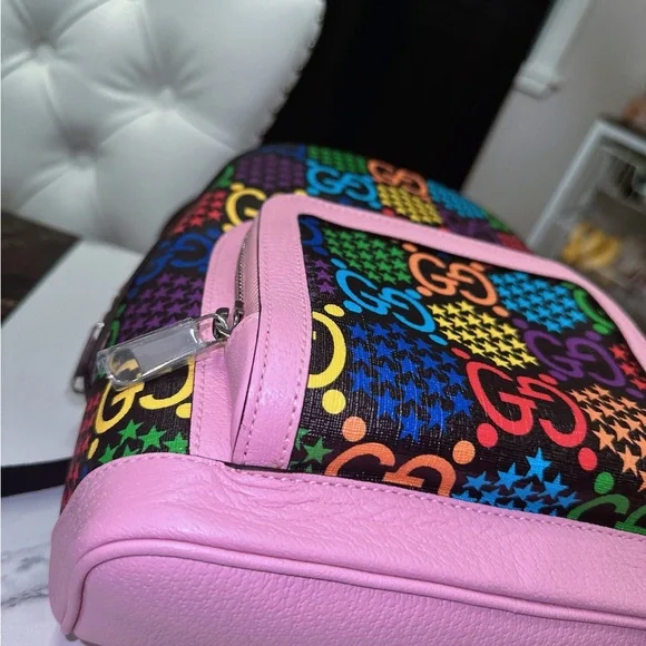 Gucci Colorful Logo Backpack with Pink Trim - Picture 8 of 9